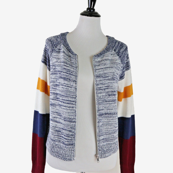 Anthropologie Size MP Moth Adrian Cardigan Sweater Blue Yellow - Picture 9 of 11